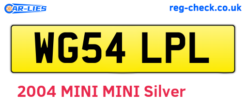 WG54LPL are the vehicle registration plates.