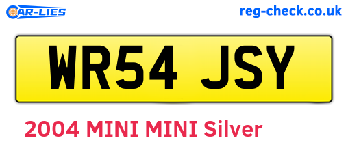 WR54JSY are the vehicle registration plates.