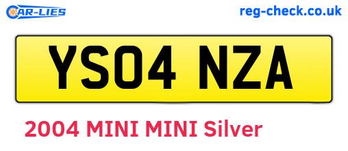 YS04NZA are the vehicle registration plates.