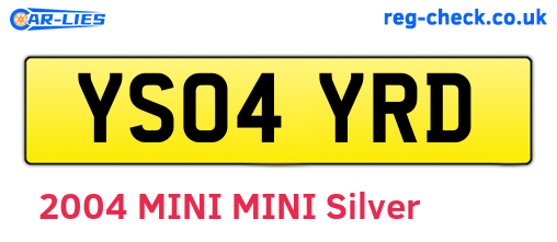 YS04YRD are the vehicle registration plates.