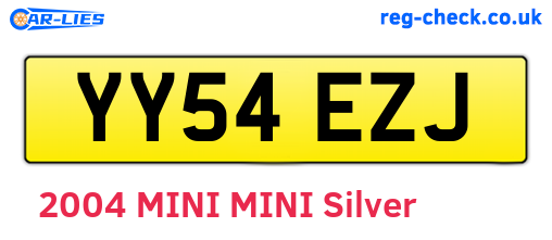 YY54EZJ are the vehicle registration plates.