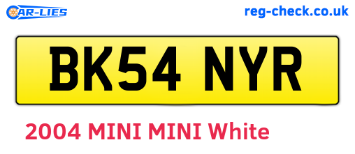 BK54NYR are the vehicle registration plates.