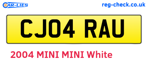 CJ04RAU are the vehicle registration plates.