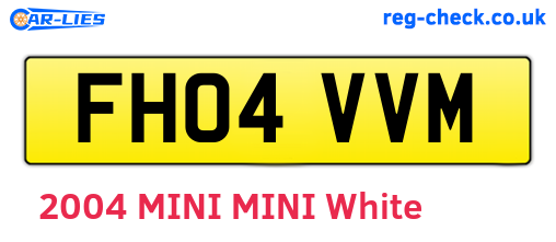 FH04VVM are the vehicle registration plates.