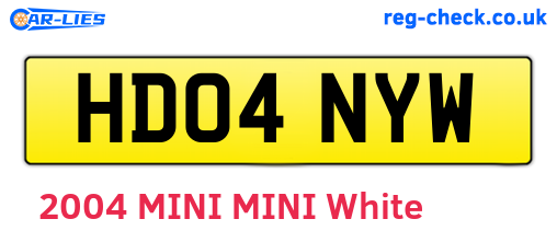 HD04NYW are the vehicle registration plates.