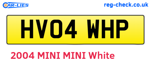 HV04WHP are the vehicle registration plates.