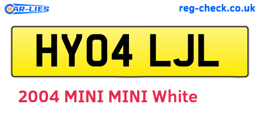 HY04LJL are the vehicle registration plates.