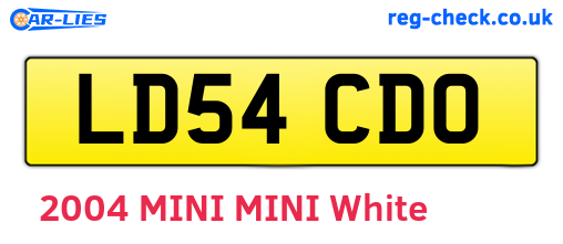 LD54CDO are the vehicle registration plates.