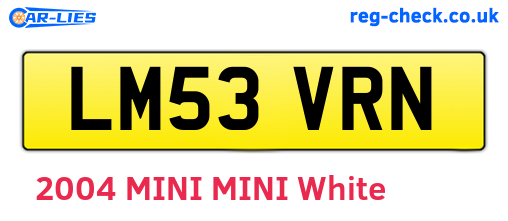 LM53VRN are the vehicle registration plates.