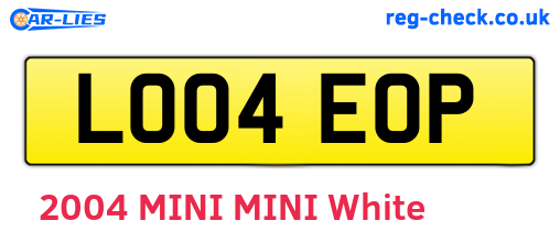 LO04EOP are the vehicle registration plates.