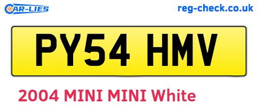 PY54HMV are the vehicle registration plates.