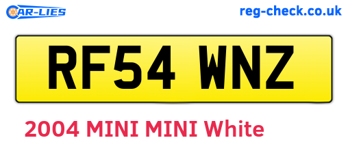 RF54WNZ are the vehicle registration plates.