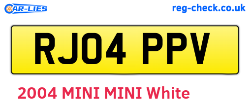 RJ04PPV are the vehicle registration plates.