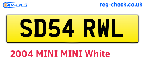 SD54RWL are the vehicle registration plates.