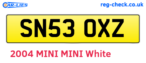SN53OXZ are the vehicle registration plates.