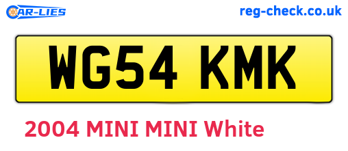 WG54KMK are the vehicle registration plates.