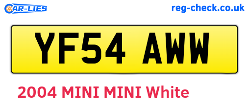 YF54AWW are the vehicle registration plates.