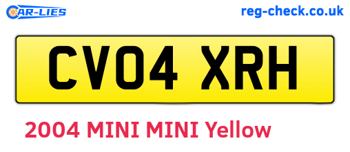 CV04XRH are the vehicle registration plates.