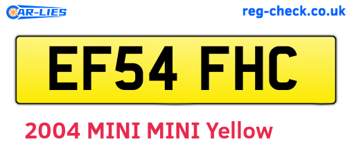 EF54FHC are the vehicle registration plates.