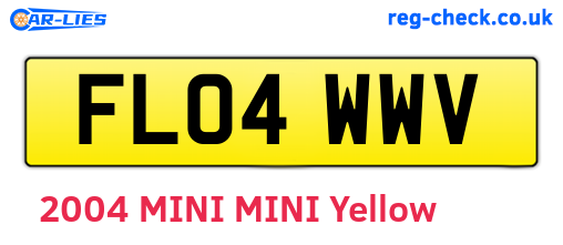 FL04WWV are the vehicle registration plates.
