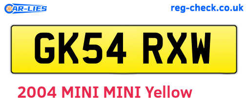 GK54RXW are the vehicle registration plates.