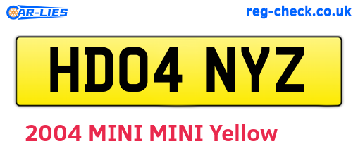 HD04NYZ are the vehicle registration plates.