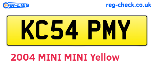 KC54PMY are the vehicle registration plates.