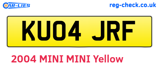 KU04JRF are the vehicle registration plates.