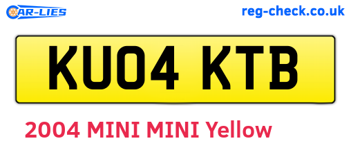 KU04KTB are the vehicle registration plates.