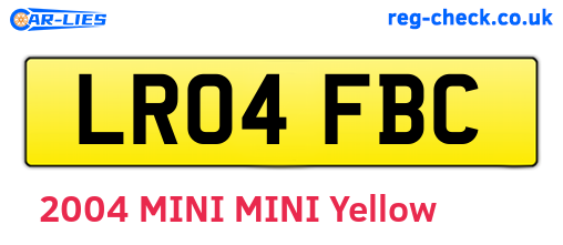 LR04FBC are the vehicle registration plates.