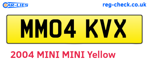 MM04KVX are the vehicle registration plates.