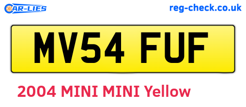 MV54FUF are the vehicle registration plates.
