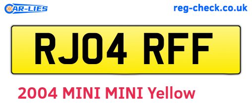RJ04RFF are the vehicle registration plates.