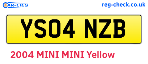 YS04NZB are the vehicle registration plates.