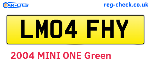 LM04FHY are the vehicle registration plates.