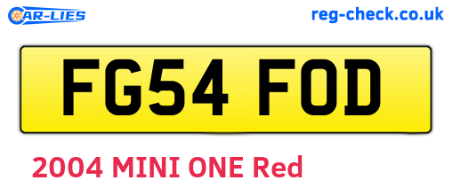 FG54FOD are the vehicle registration plates.