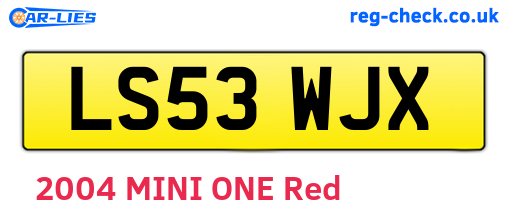 LS53WJX are the vehicle registration plates.