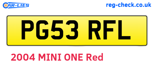 PG53RFL are the vehicle registration plates.