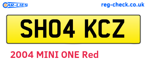 SH04KCZ are the vehicle registration plates.