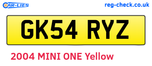 GK54RYZ are the vehicle registration plates.