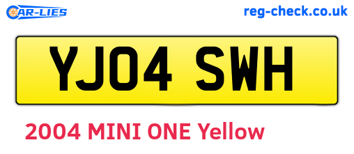 YJ04SWH are the vehicle registration plates.