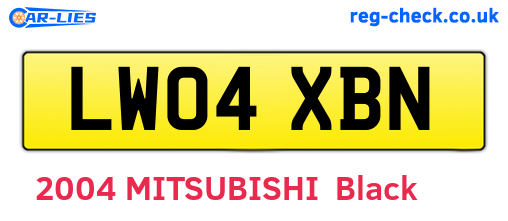 LW04XBN are the vehicle registration plates.