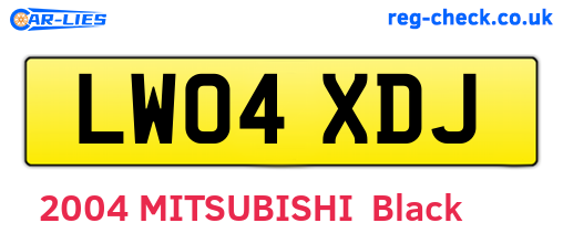 LW04XDJ are the vehicle registration plates.