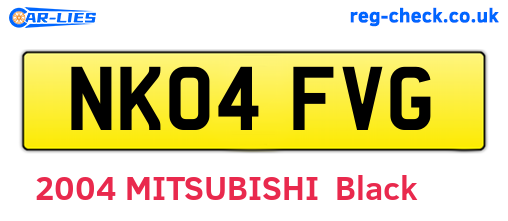 NK04FVG are the vehicle registration plates.