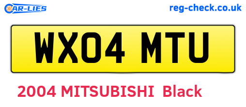 WX04MTU are the vehicle registration plates.