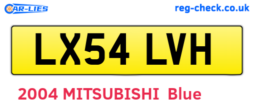 LX54LVH are the vehicle registration plates.