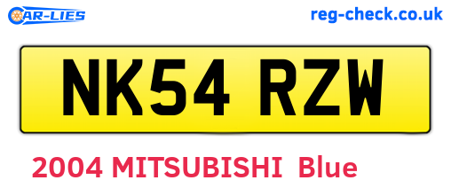 NK54RZW are the vehicle registration plates.