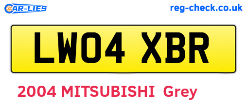 LW04XBR are the vehicle registration plates.