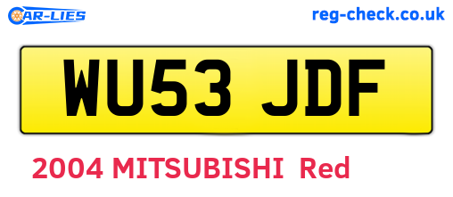 WU53JDF are the vehicle registration plates.