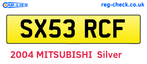 SX53RCF are the vehicle registration plates.